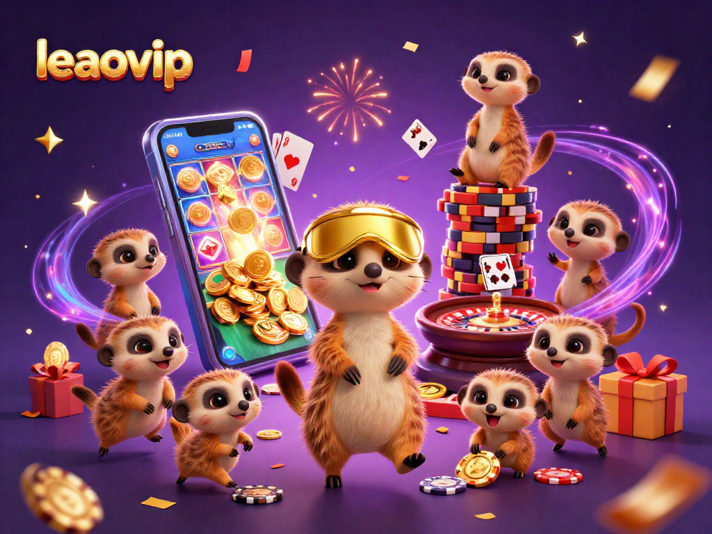 Meerkat bermain di casino LEAOVIP sambil menikmati permainan slot dan roulette yang menarik.