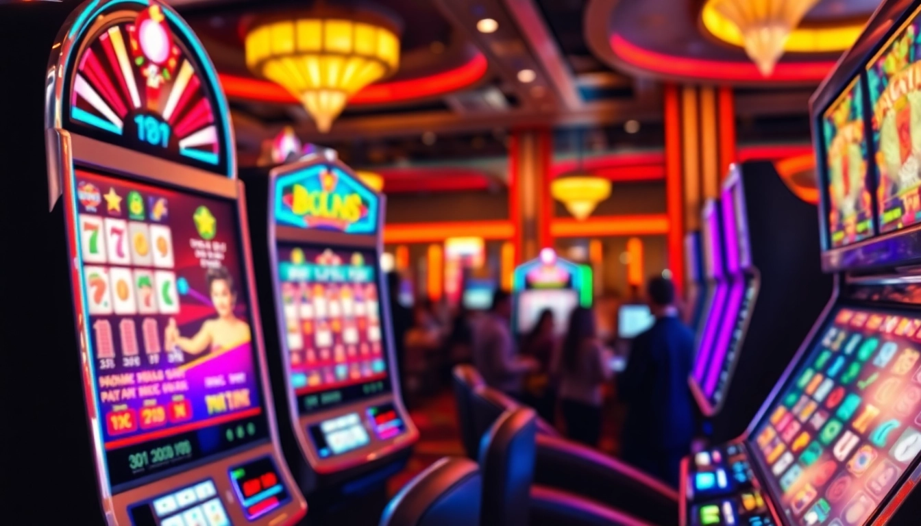 Slot machines berwarna-warni menarik pengunjung di kasino