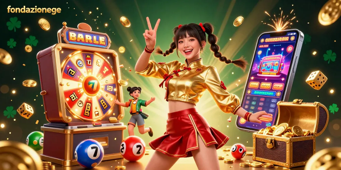 Celebrate with fondazionege's exciting lottery experience featuring vibrant characters, spinning prizes, and festive 3D elements.