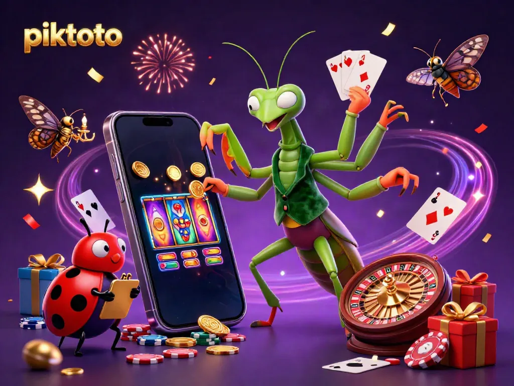 Experience thrilling gameplay at piktoto with dynamic card dealing and slot games in a vibrant 3D scene.