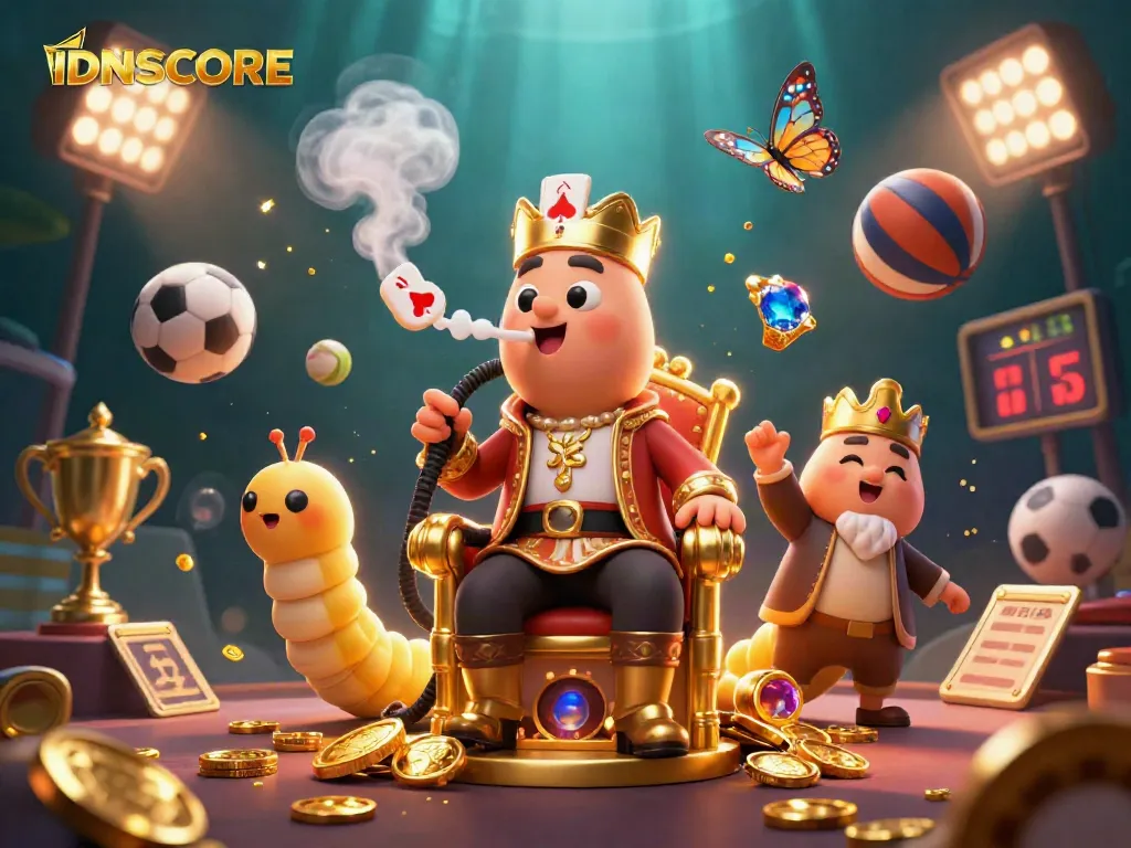 Experience thrilling sports betting adventures with IDNSCORE, featuring dynamic 3D characters and vibrant gaming elements.