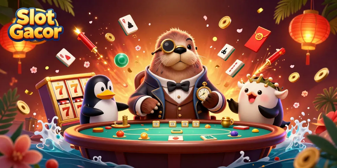 Mainkan Slot Gacor dengan pengalaman interaktif, simbol keberuntungan dan jackpot mengelilingi momen seru ini.