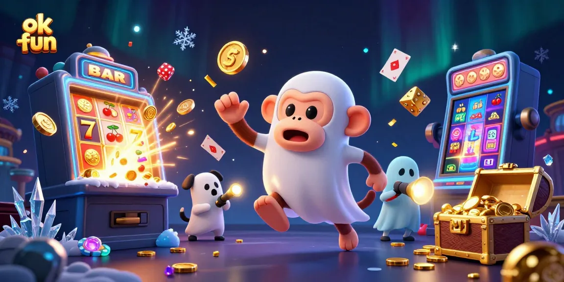 Experience the thrill of ok fun as the mischievous monkey juggles in a haunted casino.