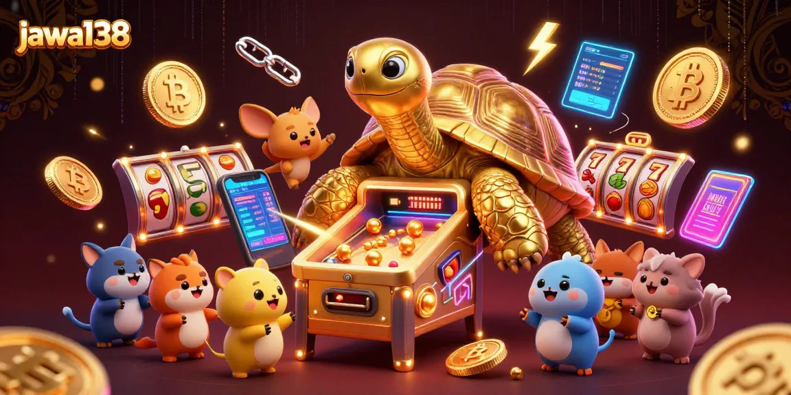 Jawa138 memimpin permainan slot dengan koin Bitcoin dan Ethereum berbinar di latar belakang.