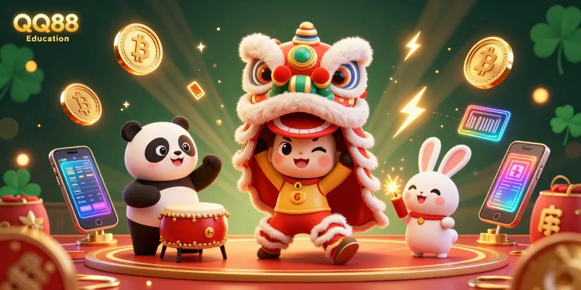 Engage with QQ88 Education as festive characters elevate the gambling experience with lucky symbols and vibrant elements.