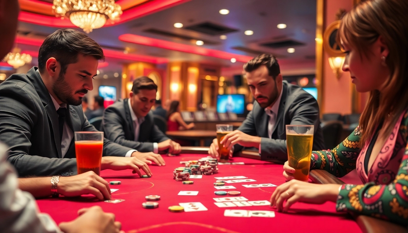Menangkan permainan kasino ondel4d dengan suasana penuh semangat dan chip cerah di meja poker.