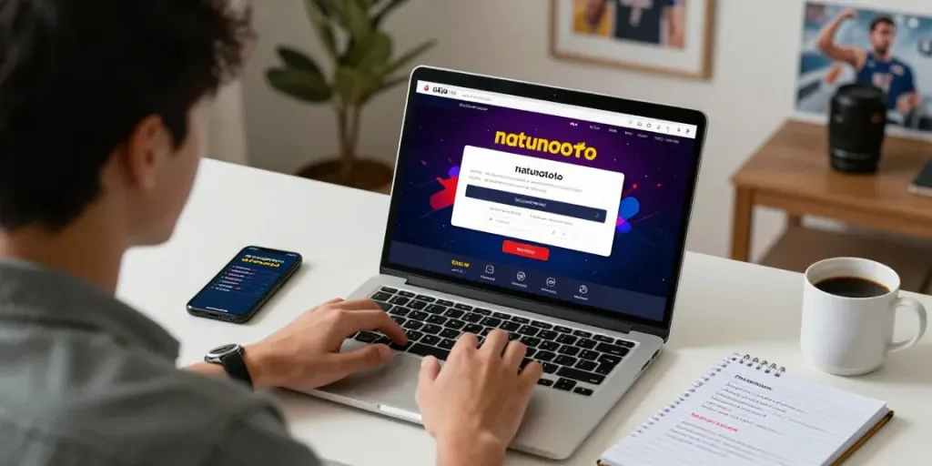 Login natunatoto dengan antarmuka dinamis di ruang kerja nyaman.
