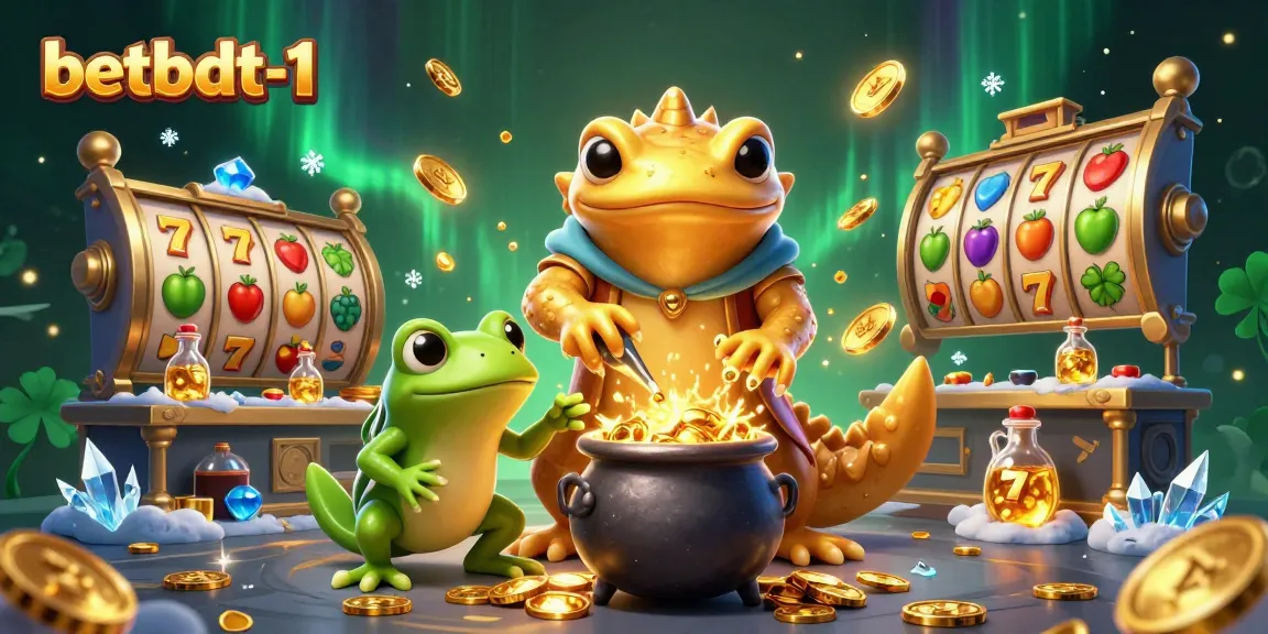 Engage in exhilarating gameplay at betbdt-1 with the vibrant 3D casino scene showcasing slot reels and golden alchemy.