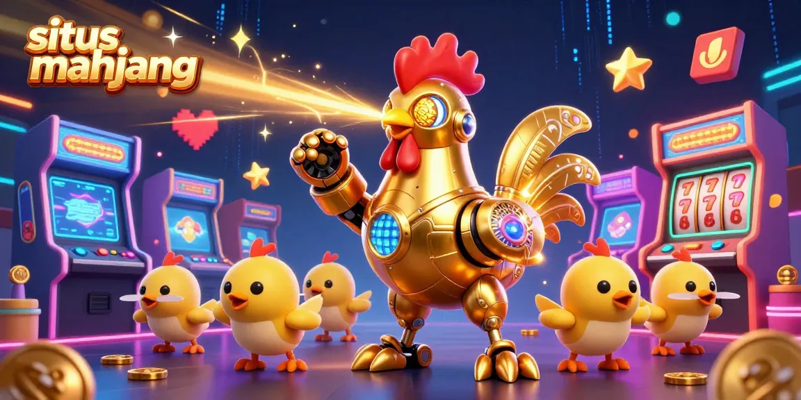 Experience lively gameplay in situs mahjong featuring cartoon characters, arcade machines, and casino elements!