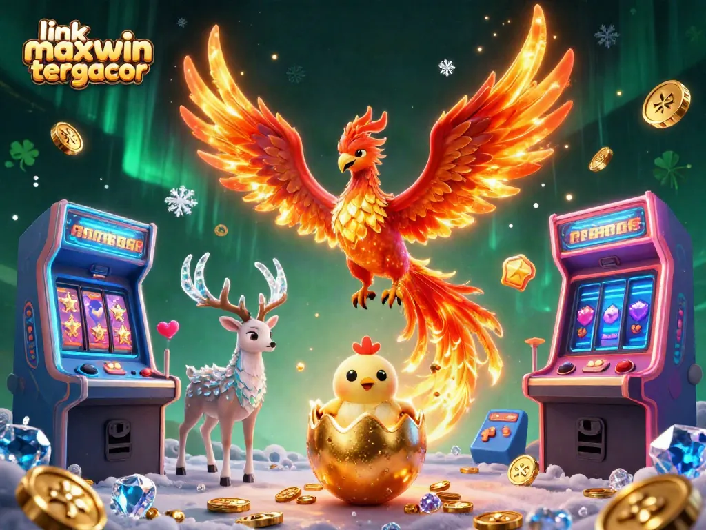 Engage with link maxwin tergacor featuring vibrant phoenixes and slot gaming elements.