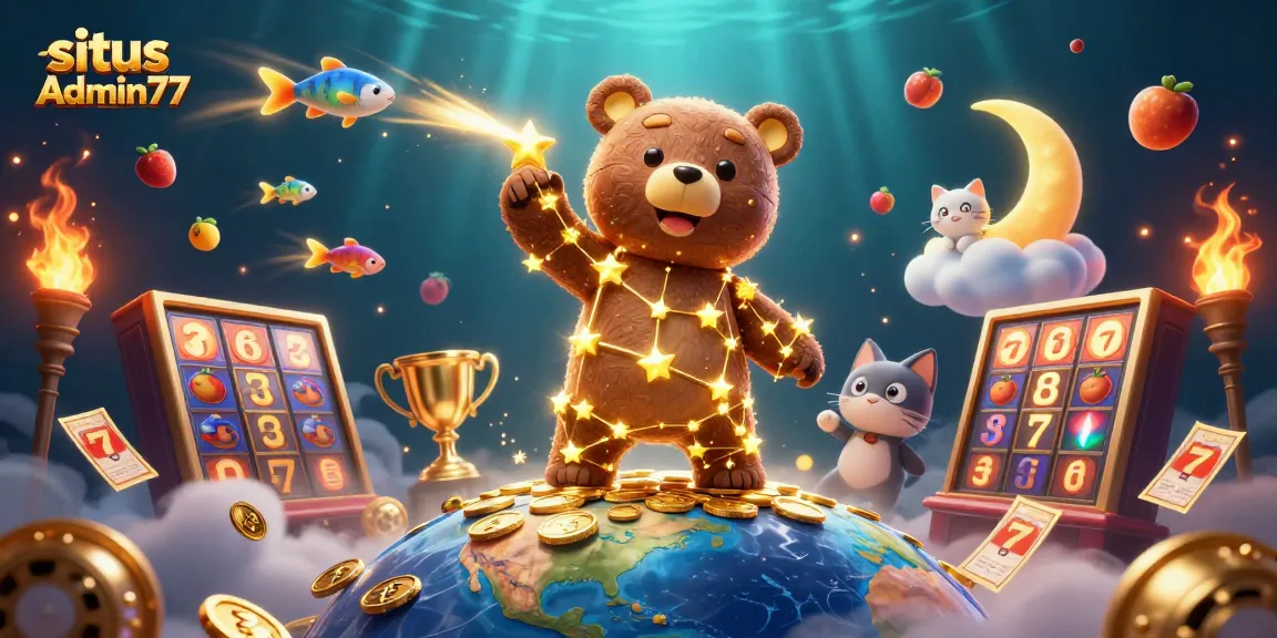 Spin and win on situs Admin77 with colorful characters and exciting casino elements.