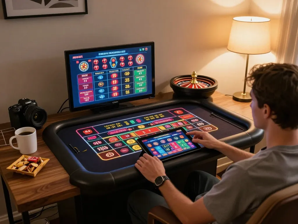 Berpartisipasi dalam roulette online di rumah dengan pengaturan yang nyaman, menampilkan permainan oceangalleyseafood.