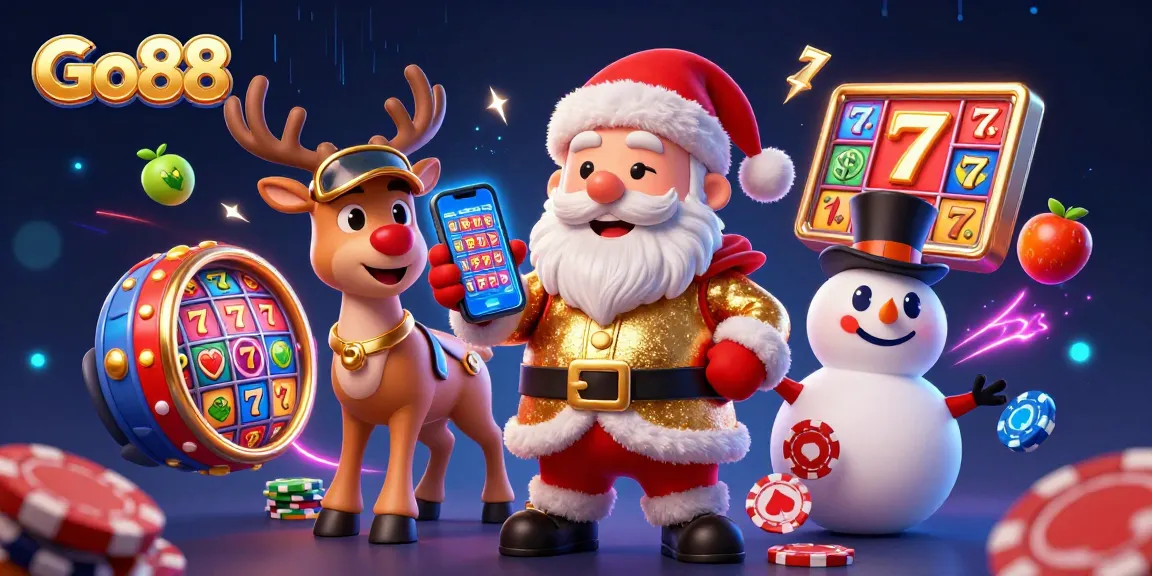 Win big at Go88 with Santa and friends amidst vibrant casino jackpots and festive excitement.