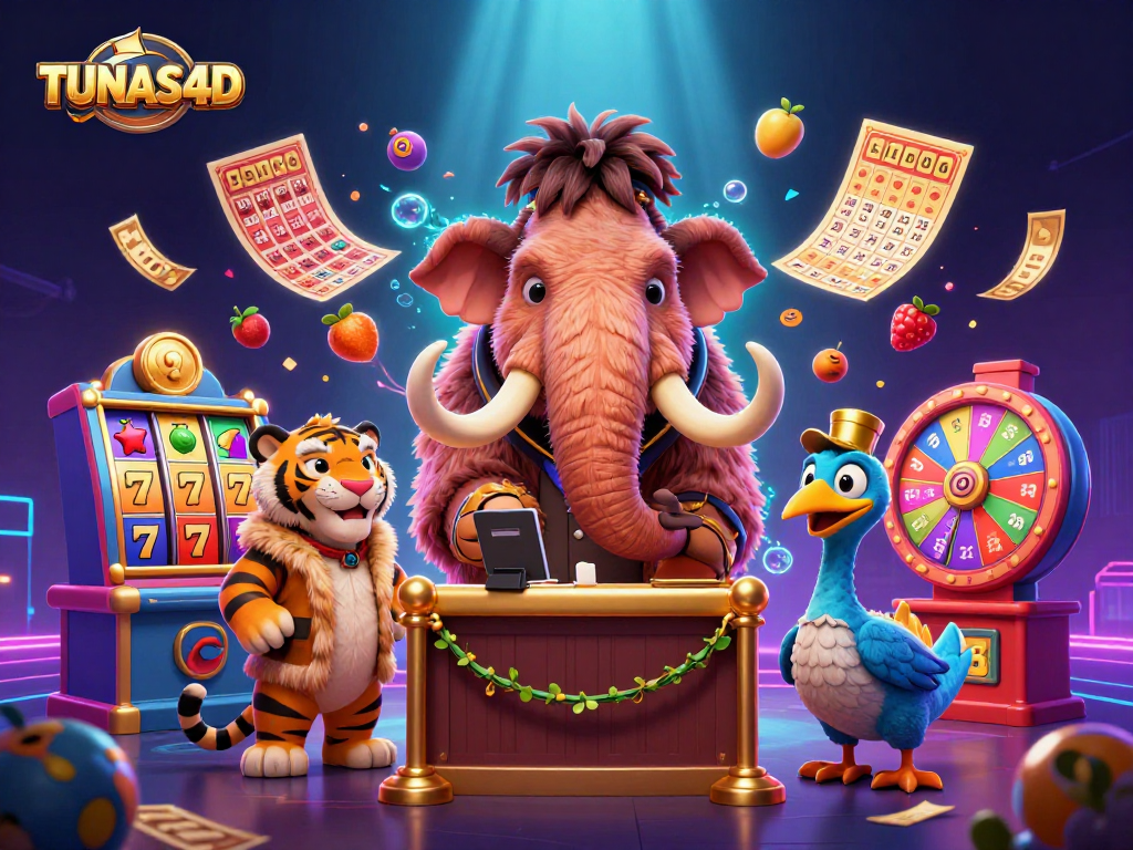 TUNAS4D offers an exciting gameplay experience with dynamic slot reels and a vibrant casino atmosphere.