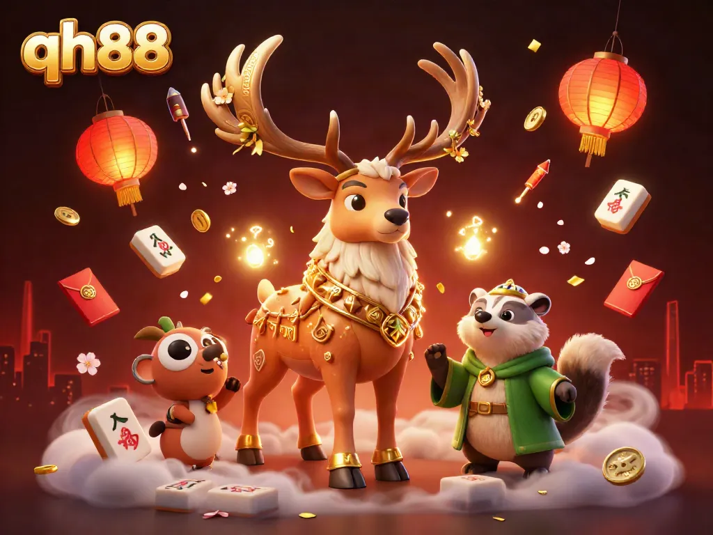 Enjoy the thrilling experience at qh88 with a mystical 3D illustration featuring enchanting characters and vibrant casino elements.
