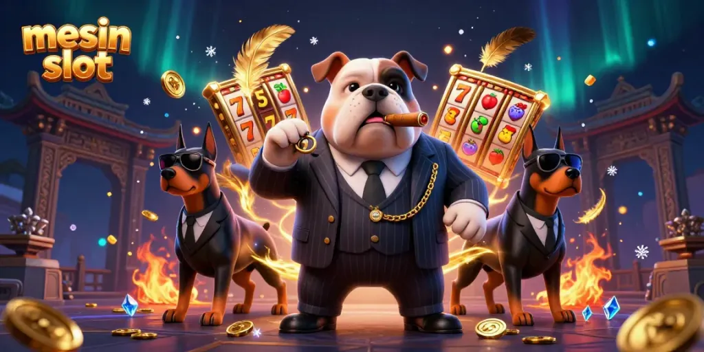 Experience the thrilling world of mesin slot with cartoon mafia characters and dynamic casino elements.