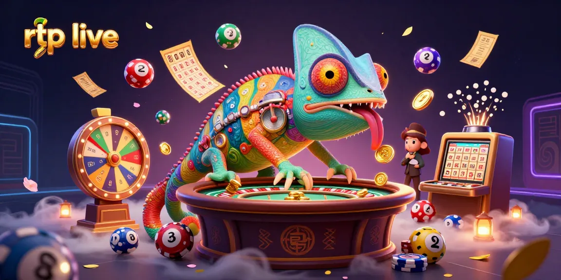 Engage with rtp live action as a colorful chameleon casino owner spins excitement with vibrant games.