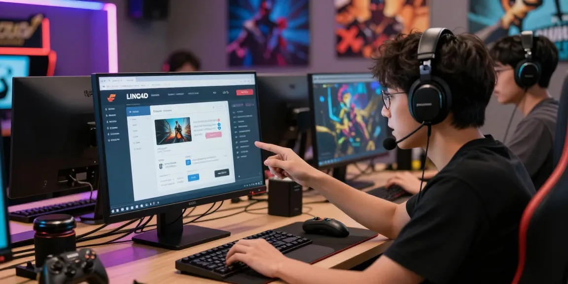 LING4D helpdesk environment with tech support assisting users in vibrant online gaming.