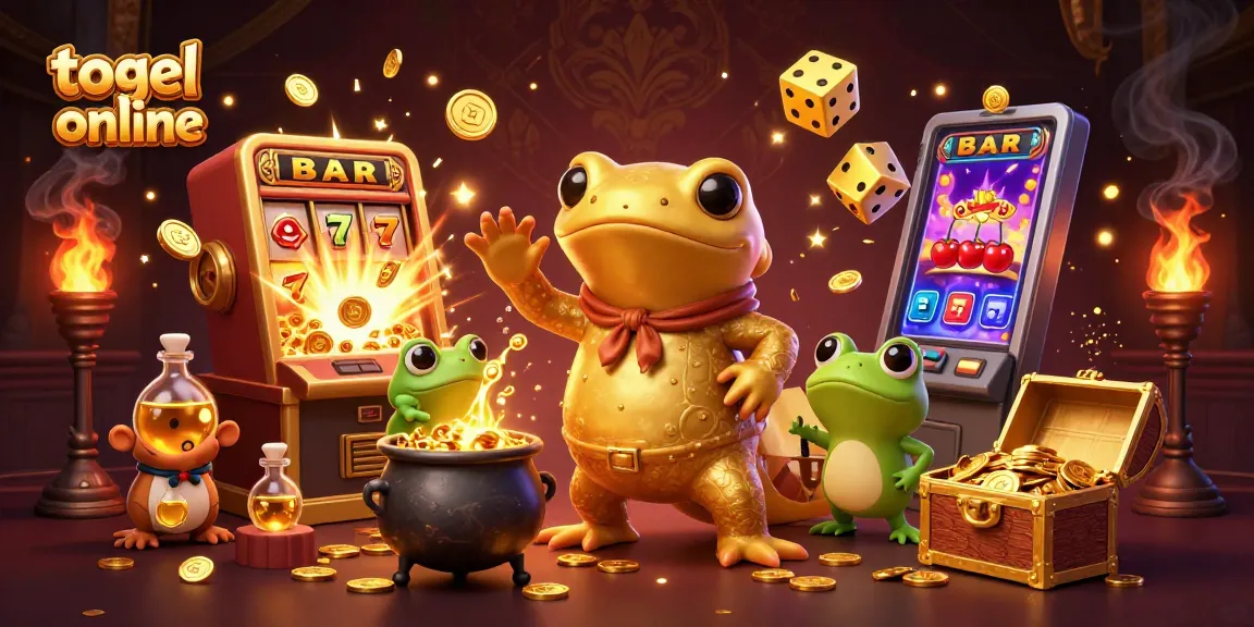 Menangkan togel online dengan simbol keberuntungan dari slot dan puluhan koin emas berkilau.