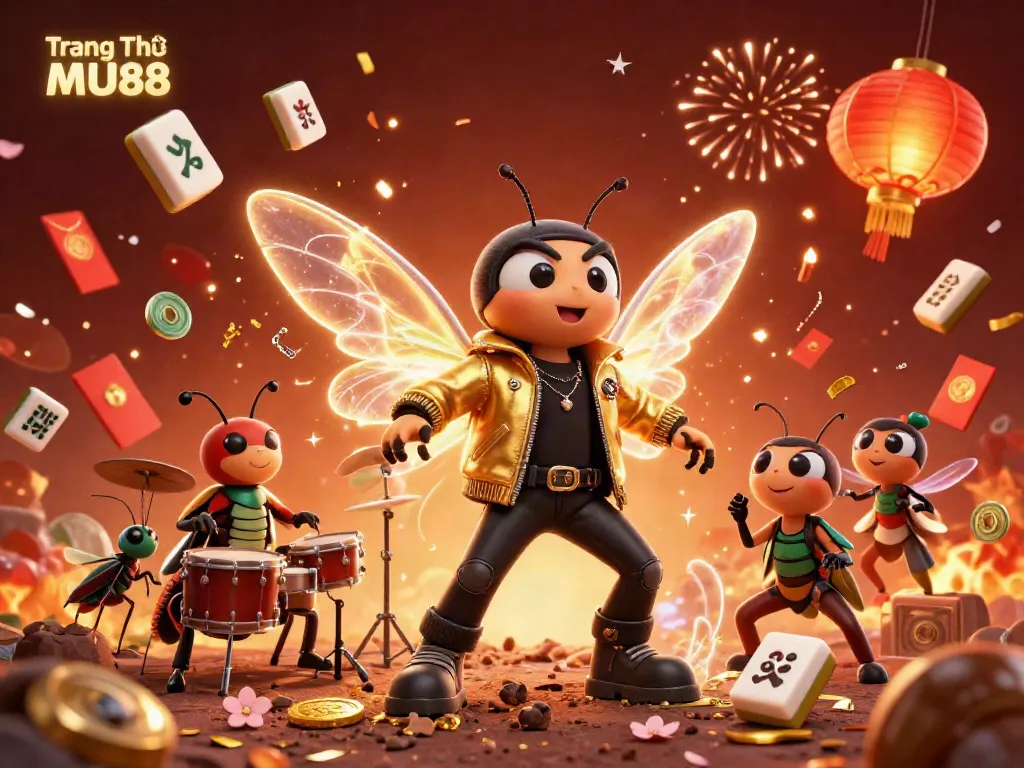 Experience the vibrant energy of Trang Chủ MU88 with engaging characters and dazzling casino elements.
