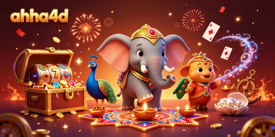 Spin and win at ahha4d with exciting slots and festive elements in this vibrant 3D scene.