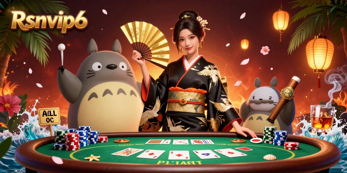 Rasakan sensasi poker eksklusif dengan Rsnvip6 di sebuah adegan kasino 3D yang hidup dan detail.