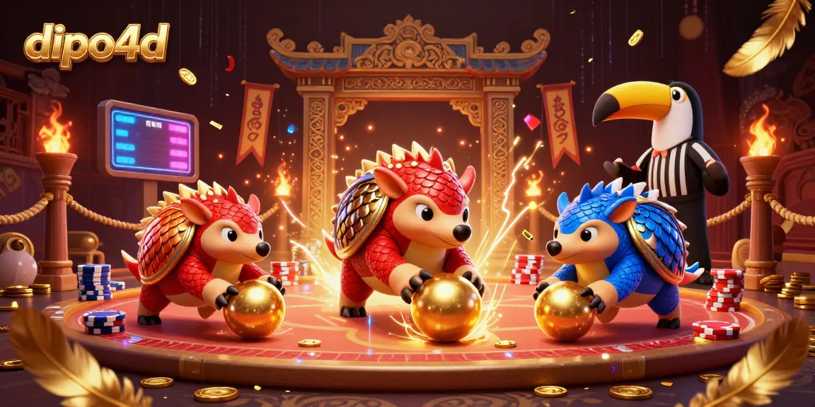Experience thrilling gameplay with dipo4d, as rival pangolins compete amidst a vibrant gambling scene.
