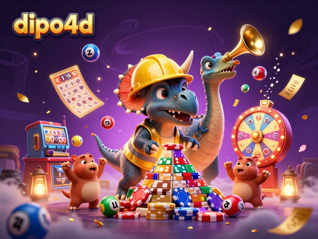 Engage with dipo4d in a vibrant mobile gaming scene with dynamic lottery elements.