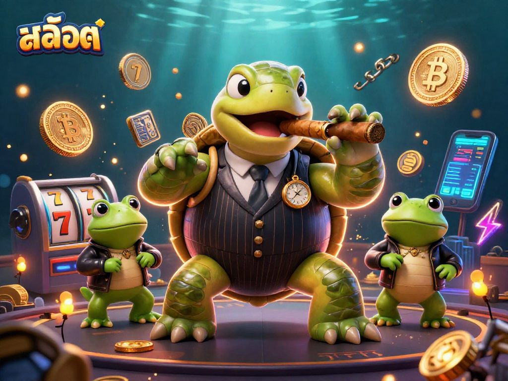 Engage with exciting สล็อต experiences alongside a vintage mobster turtle and powerful bullfrogs.