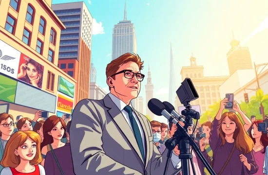 Capture the essence of reporting at https://www.thedailynewsonline.com with a vibrant urban journalist scene.