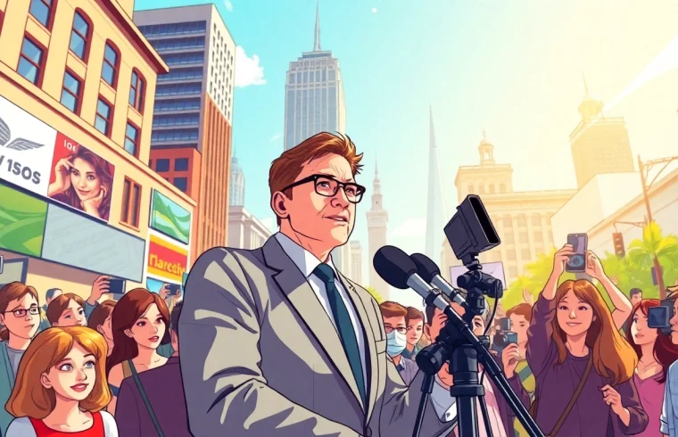 Capture the essence of reporting at https://www.thedailynewsonline.com with a vibrant urban journalist scene.