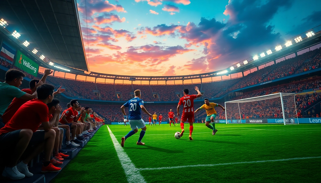 Exciting live soccer match with vibrant fans and action for Bóng đá socolive.