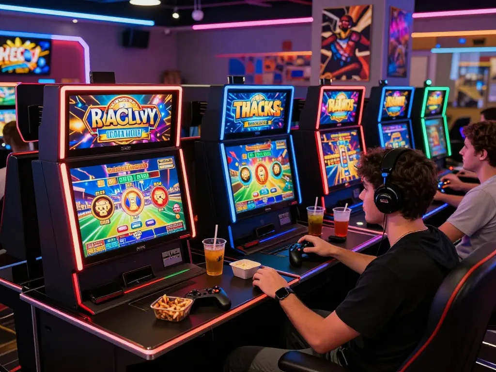Pemain menikmati sesi permainan slot gacor yang mendebarkan dengan grafis yang hidup dan energi permainan.