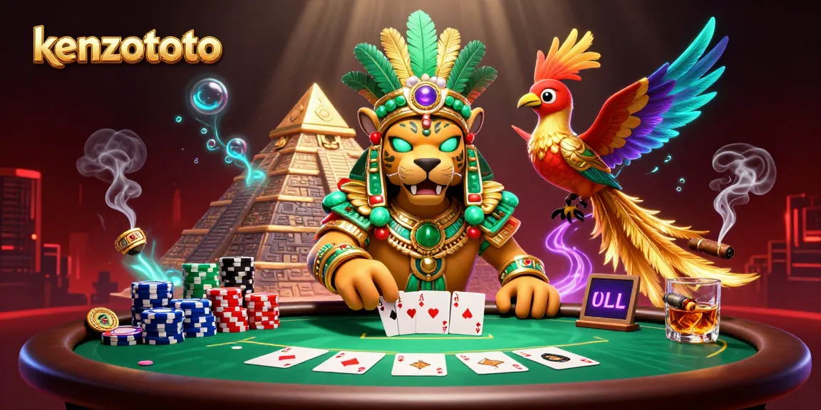 Experience exciting gameplay at kenzototo with vibrant poker elements and a Mayan theme.