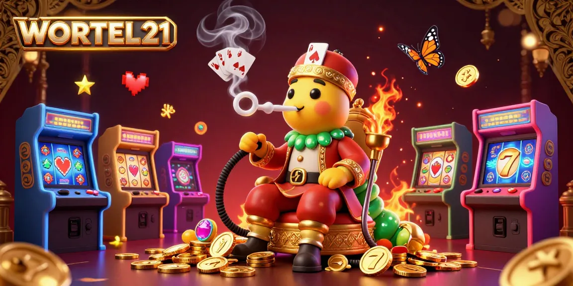 Experience exciting slot gameplay with WORTEL21 featuring vibrant symbols and a lively scene.