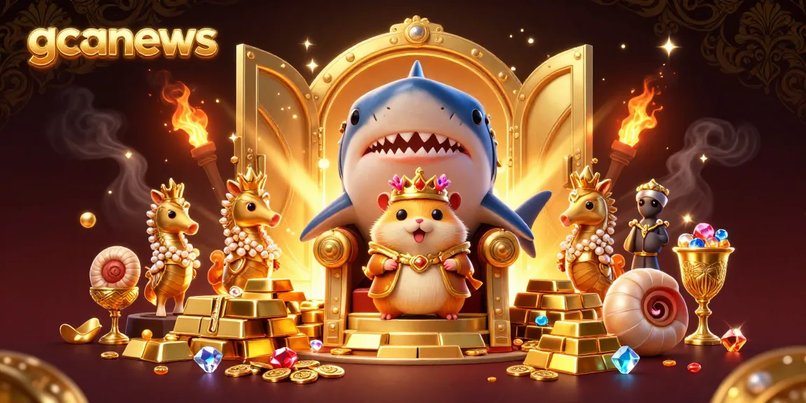 gcanews showcases a vibrant casino scene featuring a golden hamster king and treasure-filled surroundings.