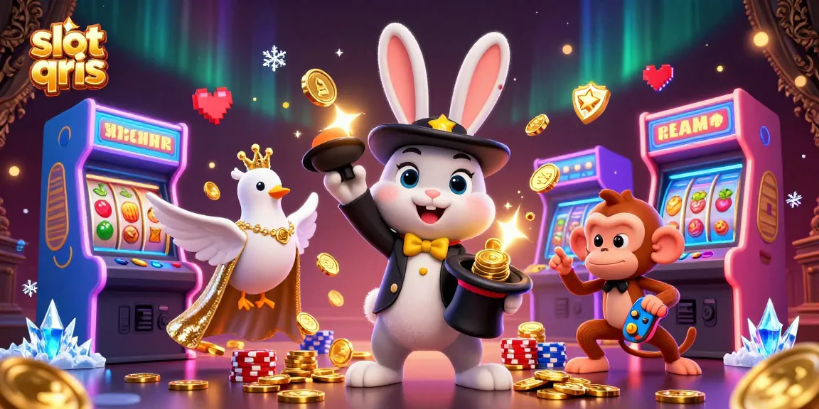 Play slots qris with vibrant characters and dynamic casino elements for thrilling wins
