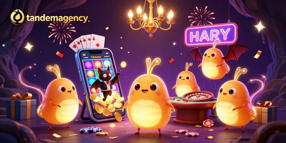 Experience winning moments at a vibrant casino with tandemagency's captivating glowworm characters.
