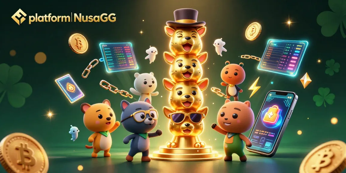Engage with platform NusaGG for thrilling crypto gaming, featuring vibrant 3D visuals.