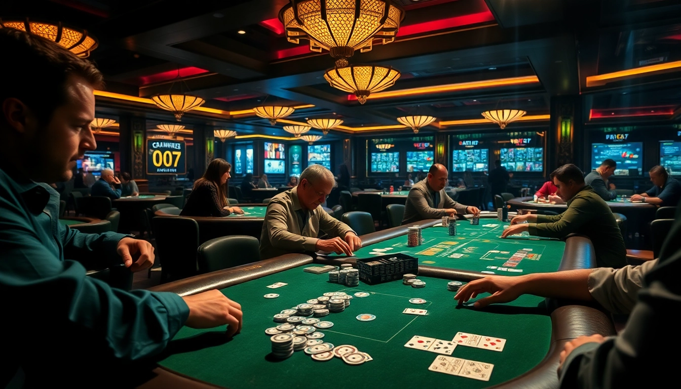 Wortel21 menawarkan pengalaman bermain di kasino dengan suasana yang menegangkan dan meja poker yang ramai.