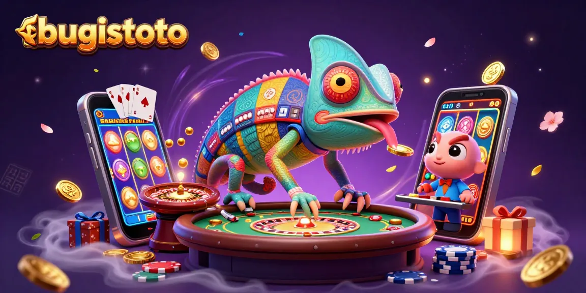 Taruhan emas di bugistoto dengan chameleon kasino yang menyaksikan meja roulette.