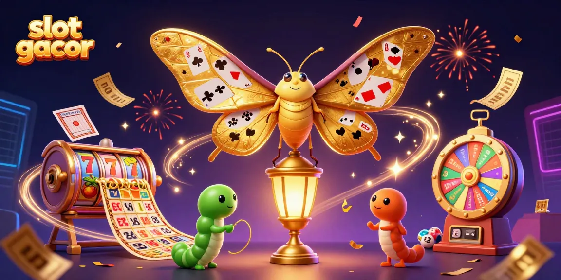Menangkan slot gacor dengan ilustrasi kasino yang menarik dan berwarna-warni, penuh aksi dan elemen kasino.
